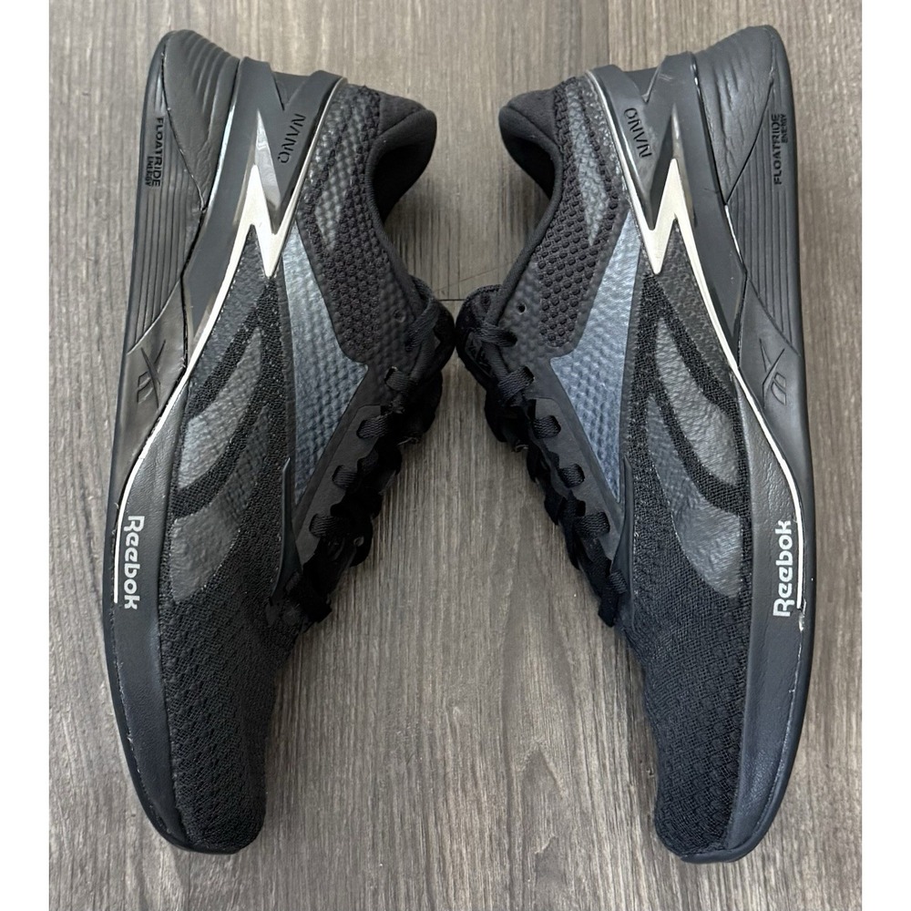 Men's 7 Reebok Nano X3 Core Black Pewter Shoes Sneakers Cross Train Women's 8.5 - Picture 5 of 11
